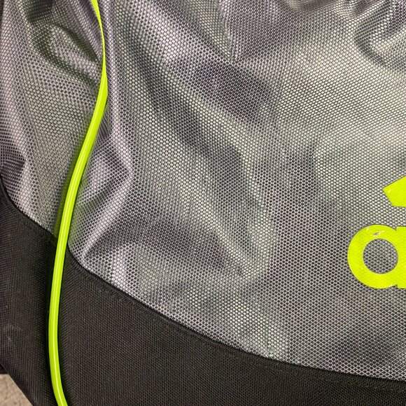 Adidas Duffle Bag Gray Neon Yellow Defender IV 2015 Shoulder Strap Duffel Gym - Picture 3 of 14
